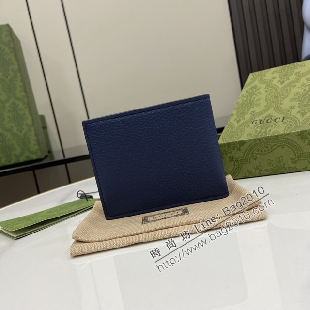 Gucci專櫃古馳最新款Gucci標識雙折錢包男士短夾錢包 jh2488型號：771148